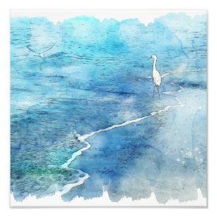 Tropischer Strand im Aquamarinen Aqua Türkis Blau  Fotodruck