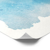 Tropischer Strand im Aquamarinen Aqua Türkis Blau  Poster (Ecke)