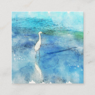 Tropischer Strand im Aquamarinen Aqua Türkise Blu Quadratische Visitenkarte