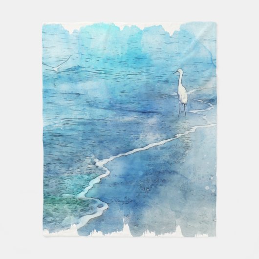 Tropischer Strand im Aquamarinen Aqua Türkise Blue Fleecedecke (Vorderseite)