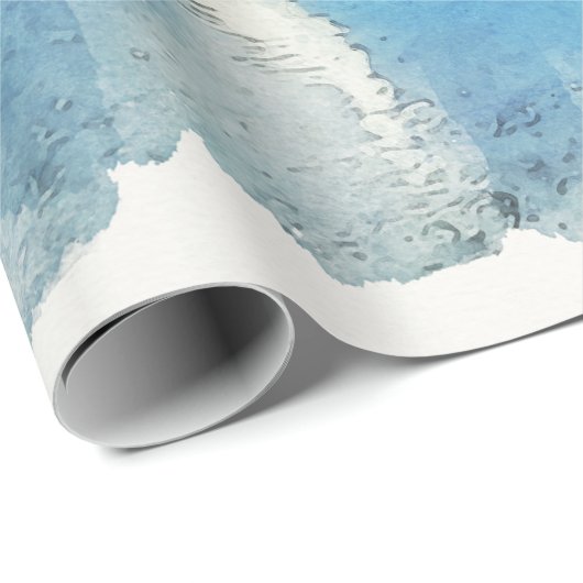 Tropischer Strand im Aquamarinen Aqua Türkise Blue Geschenkpapier (Rolleneckpunkt)