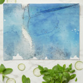 Tropischer Strand im Aquamarinen Aqua Türkise Blue Geschirrtuch (Gefaltet)