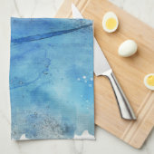 Tropischer Strand im Aquamarinen Aqua Türkise Blue Geschirrtuch (Viertel Falte)