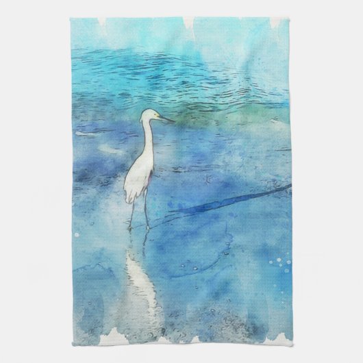 Tropischer Strand im Aquamarinen Aqua Türkise Blue Geschirrtuch (Vertikal)