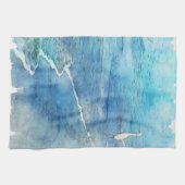 Tropischer Strand im Aquamarinen Aqua Türkise Blue Geschirrtuch (Horizontal)