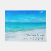 Tropischer Strand in Aquamarinem Aqua Türkise Blue Fußmatte (Vorderseite)