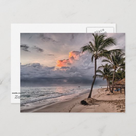 Tropischer Strand in der Karibik Postkarte (Vorne/Hinten)