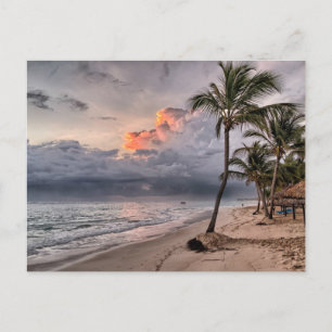 Tropischer Strand in der Karibik Postkarte