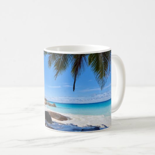 Tropischer Strand Kaffeetasse (VorderseiteRechts)