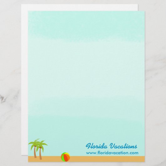 Tropischer Strand-karibische Ferienschablone Briefbogen (Vorne/Hinten)