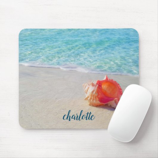 Tropischer Strand-korallenrotes Mousepad (Mit Mouse)