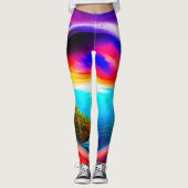 Tropischer Strand Leggings (Vorderseite)
