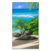 Tropischer Strand Magnetische Visitenkarte (Vorderseite Vertikal)