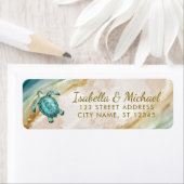 Tropischer Strand Meeresschildkröte Gold Rücksende (Insitu)