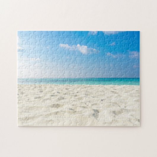 Tropischer Strand-Meersand-Himmel u. Sommer-Tag Puzzle (Horizontal)