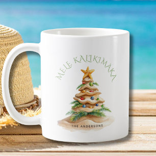Tropischer Strand Mele Kalikimaka Weihnachtsbaum Kaffeetasse