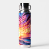 Tropischer Strand mit festem Glass Trinkflasche (Rückseite)