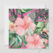 Tropischer Strand mit floraler Wasserfarbe Save th Einladung (Rückseite)