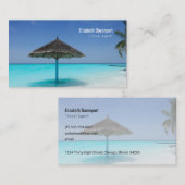 Tropischer Strand mit gedecktem Schirm Visitenkarte (Vorne/Hinten)
