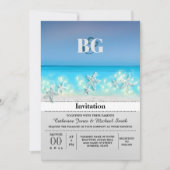 Tropischer Strand mit Meerwasser Einladung (Vorderseite)