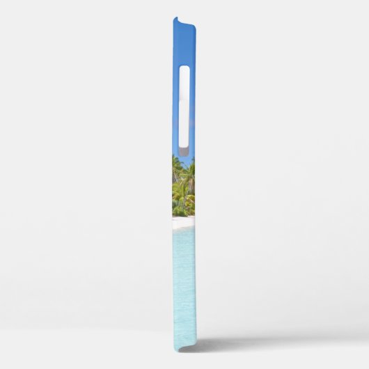 Tropischer Strand mit Palmen Mit Monogramm Case-Mate iPhone Hülle (Rückseite / Links)