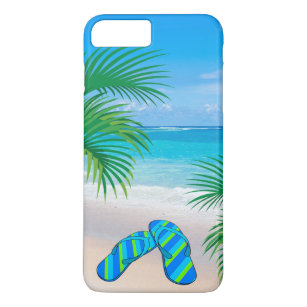 Tropischer Strand mit Palmen und Flip Flops Case-Mate iPhone Hülle