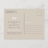 Tropischer Strand mit Sandstrand Save the Date Ann Ankündigungspostkarte (Rückseite)