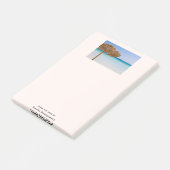 Tropischer Strand mit Strohdach-Schirm Post-it Klebezettel (angewinkelt)
