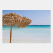 Tropischer Strand mit Strohdachschirm Geschenkpapier Set (Vorderseite 3)