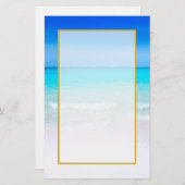 Tropischer Strand mit türkisblauem Meer Briefpapier (Vorne/Hinten)