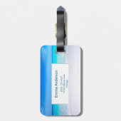 Tropischer Strand mit türkisblauem Meer Gepäckanhänger (Rückseite vertikal)