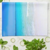 Tropischer Strand mit türkisblauem Meer Geschirrtuch (Gefaltet)