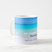 Tropischer Strand mit türkisblauem Meer Personalis Kaffeetasse (Vorderseite Links)