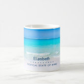 Tropischer Strand mit türkisblauem Meer Personalis Kaffeetasse (Mittel)