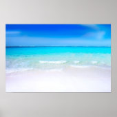 Tropischer Strand mit türkisblauem Meer Poster (Vorne)
