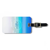 Tropischer Strand mit türkisfarbenem Meer-Monogram