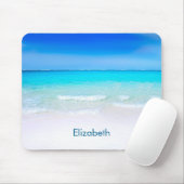 Tropischer Strand mit türkisfarbenem Meer Mousepad (Mit Mouse)