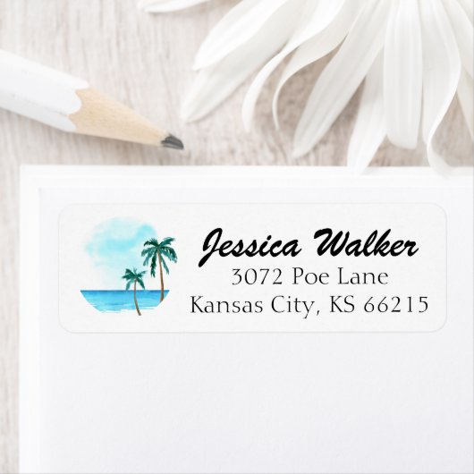 Tropischer Strand mit Wasserfarbe (Insitu)