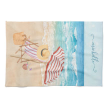 Tropischer Strand mit Wasserfarbe