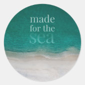 Tropischer Strand mit weißem Sand Runder Aufkleber (Vorderseite)