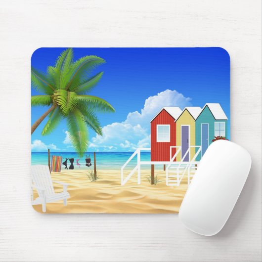 Tropischer Strand Mousepad (Mit Mouse)