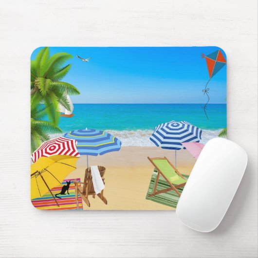Tropischer Strand Mousepad (Mit Mouse)