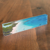 Tropischer Strand Namensplakette (Seite)