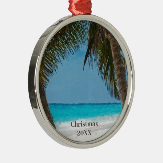 Tropischer Strand Ornament Aus Metall (Rechts)