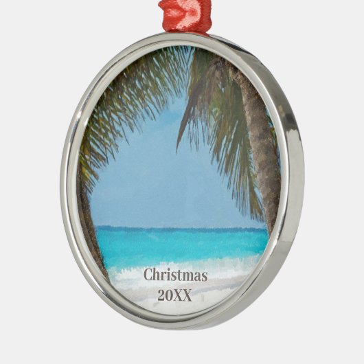 Tropischer Strand Ornament Aus Metall (Links)