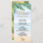 Tropischer Strand, Ozean, Starfish Menükarte (Vorne/Hinten)