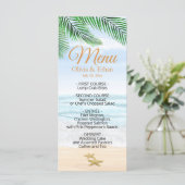 Tropischer Strand, Ozean, Starfish Menükarte (Stehend Vorderseite)