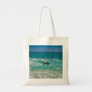 Tropischer Strand Ozeanwellen Name Tragetasche