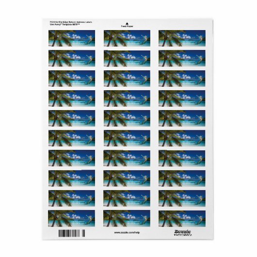 Tropischer Strand, Palm, Meerjungfrau (Vorne)