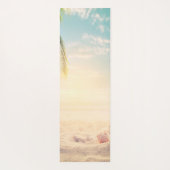 Tropischer Strand, Palm, Sand, Muscheln - Personal Yogamatte (Rückseite)